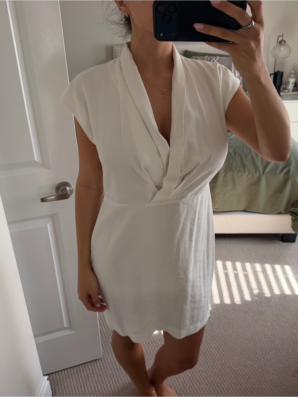 MANGO White Twill Dress